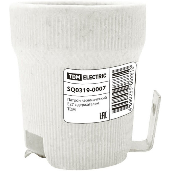 Патрон керамический с держателем TDM ELECTRIC E27 SQ0319-0007