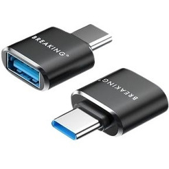 Адаптер USB-A - USB-C Breaking 24501 (черный)