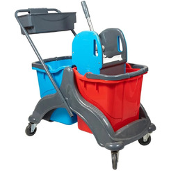 Тележка для уборки двухведерная с отжимом UCTEM CK756/S