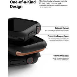 Чехол Ringke SLIM для Apple Watch SE3/SE2/SE/6/5/4 44mm CLEAR(1шт) + BLACK(1шт)