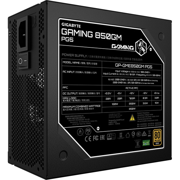 Блок питания Gigabyte Gaming 850GM PG5