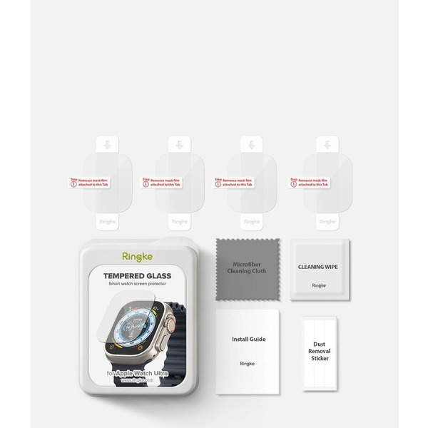 Защитное стекло RINGKE ID FC GLASS для APPLE WATCH ULTRA 1 / 2 (49 MM) CLEAR (4шт)
