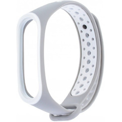 Ремешок BINGO Sport для Xiaomi Mi Band 3/4 (серый /белый)