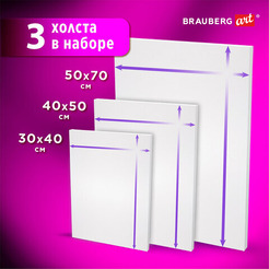 Холст для рисования BRAUBERG Art Debut 192270 (3шт)