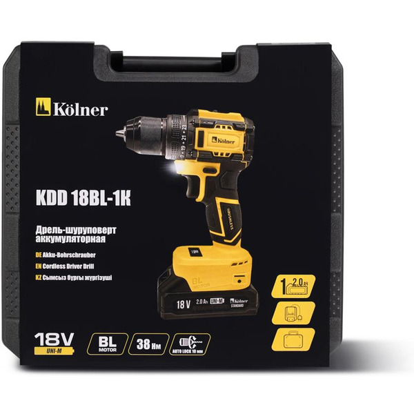 Дрель-шуруповерт KOLNER KDD 18BL-1K (с 1 -м АКБ)