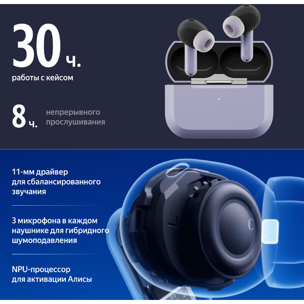 Наушники Яндекс Дропс YNDX-00150VIO (фиолетовый)