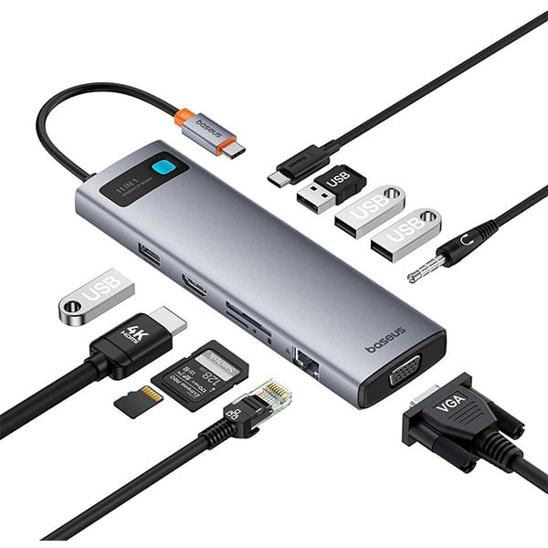 Док-станция Baseus Metal Gleam Series 11-Port B00030709811-00 Space Grey
