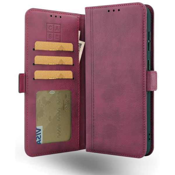 Чехол-книжка Case Book для Xiaomi Redmi 14C с магнитной застежкой (темно-красный)