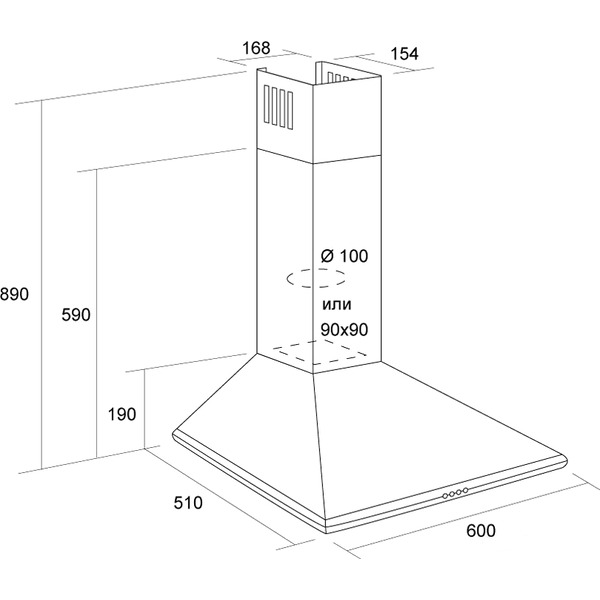 Вытяжка PYRAMIDA CASA 50K WH