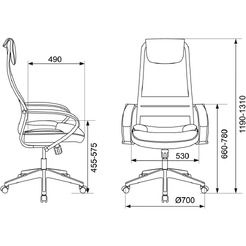 Кресло Бюрократ  CH-608 TW-01 TW-11 (сетка черный/иск кожа)