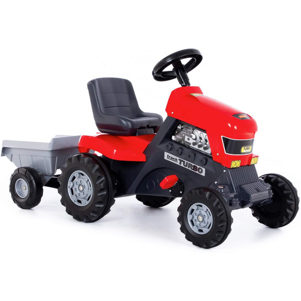 Каталка-трактор с педалями Turbo с полуприцепом Полесье 52681