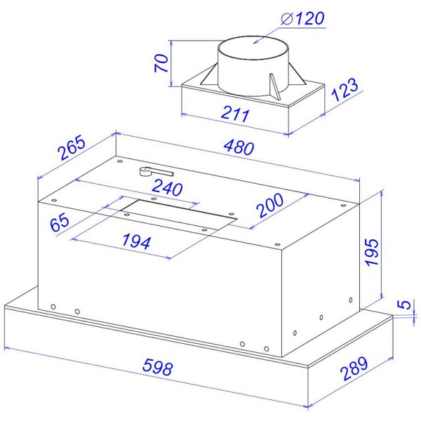 Вытяжка кухонная ZORG SANTA 1060 60 S WH