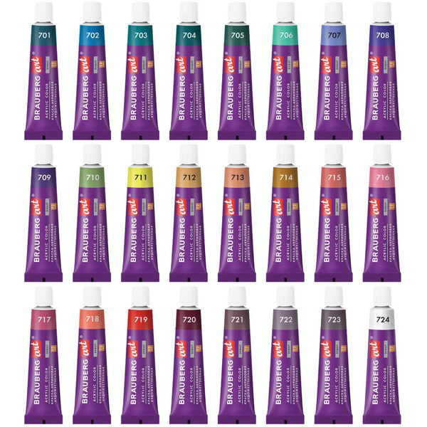 Краски акриловые художественные BRAUBERG ART DEBUT 192408