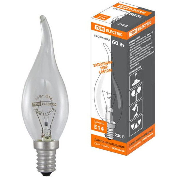 Лампочка TDM 60 Вт-230 В-Е14 SQ0332-0016
