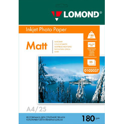 Фотобумага Lomond Матовая A4 180 г/кв.м. 25 л (0102037)