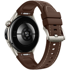 Умные часы Huawei Watch 6 Pro 46 мм NIZ-AL00 (серебристый, с коричневым силиконовым ремешком)