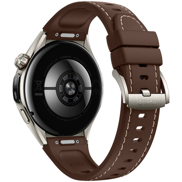 Умные часы Huawei Watch 6 Pro 46 мм NIZ-AL00 (серебристый, с коричневым силиконовым ремешком)
