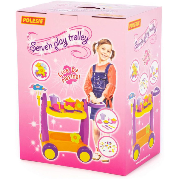 Набор игрушечной посуды Полесье Сервировочный столик 4960