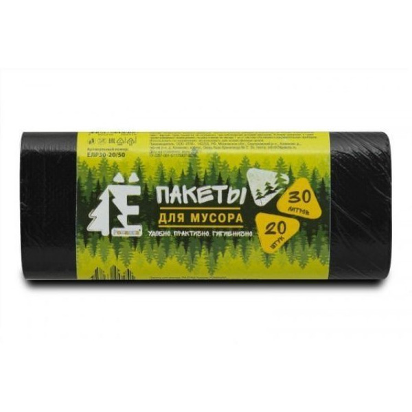 Мешки для мусора Ромашка ЕЛР30-20/50 (20 шт)