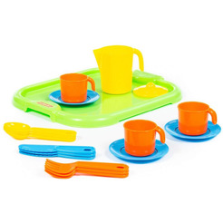 Набор детской посуды Полесье "Анюта" с подносом на 3 персоны