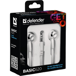 Наушники Defender Basic 620 (белый)