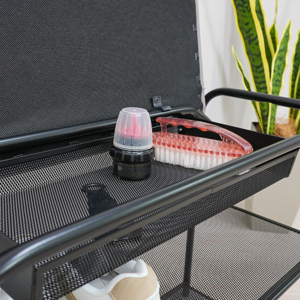 Полка для обуви ЗМИ Гранада 13В НБК с сиденьем и ящиком (черный)