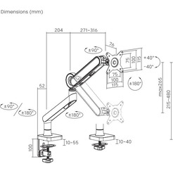 Кронштейн для монитора Ultramounts UM719B (черный)