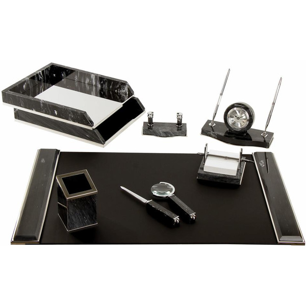 Набор настольный GALANT 231192 (8 предметов, черный мрамор/серебристые металл. детали)