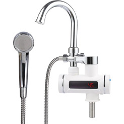 Проточный электрический водонагреватель кран+душ Unipump BEF-001-03 с дисплеем и душевой лейкой