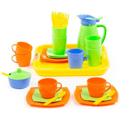 Набор детской посуды Полесье "Алиса" с подносом на 4 персоны