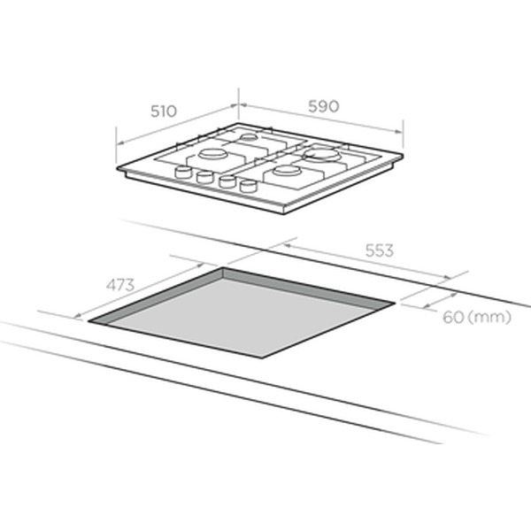 Газовая поверхность MIDEA Q402GFD-RW