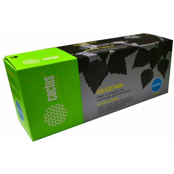 Картридж лазерный Cactus CS-CE742A CE742A желтый (7300стр.) для HP CLJ CP5220/CP5221/CP5223/CP5225/CP5227/CP5229