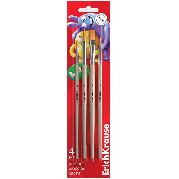 Набор кистей Erich Krause Jolly Friends 61852 (4 шт)