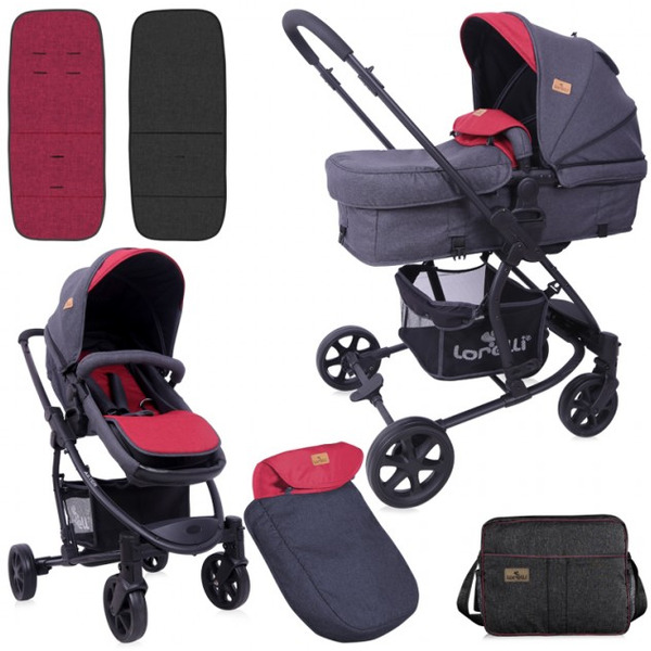 Детская коляска LORELLI Aster 2в1 Black Red