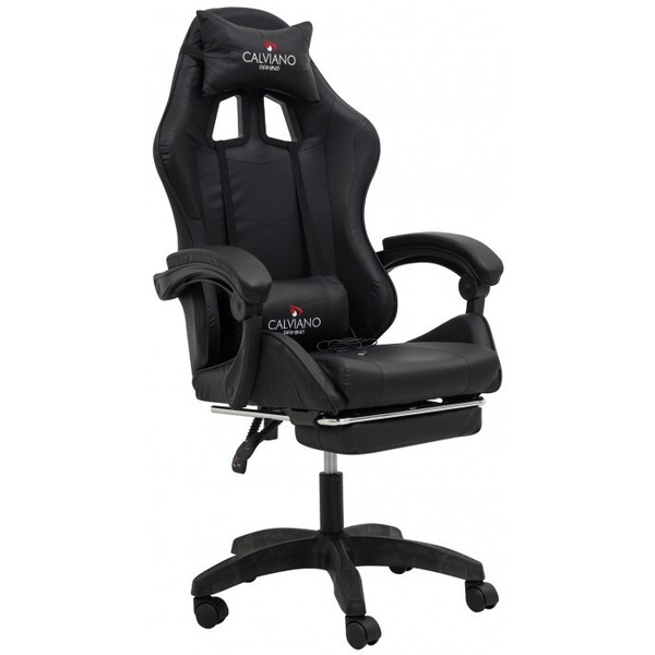 Игровое кресло Calviano 1583 (черное, вибромассажное)