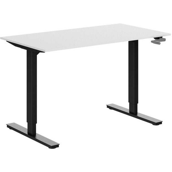 Стол для работы стоя WellDesk First с механическим приводом 18мм  (белый альпийский, черный)