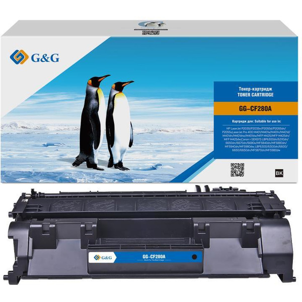 Картридж лазерный G&G GG-CF280A черный (2700стр.) для HP LJ P2035/P2055d/Pro 400 M401/MFP M425 Canon