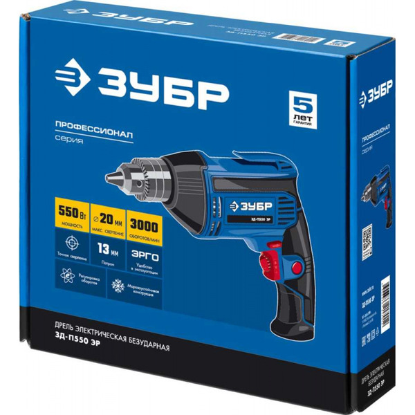 Дрель безударная Зубр ЗД-П550 ЭР