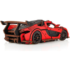 Механическая модель в виде конструктора EWA Гоночный автомобиль красный