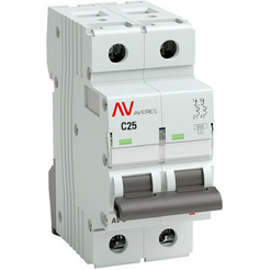 Выключатель автоматический EKF Averes AV-6 2P 25A (C) 6kA