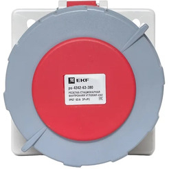 Розетка стационарная внутренняя угловая EKF 4342 3Р+РЕ 63А 380В IP67 PROxima