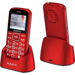Кнопочный телефон Maxvi B5ds up (красный)