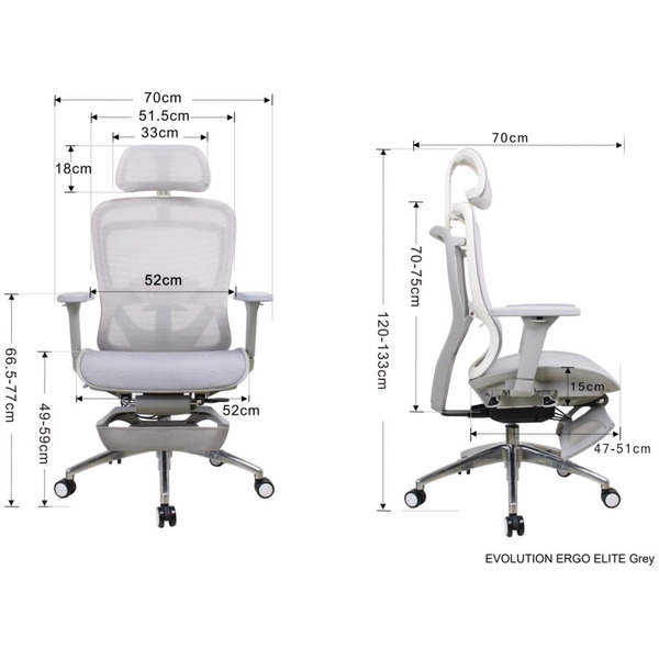 Кресло компьютерное EVOLUTION ERGO ELITE Grey