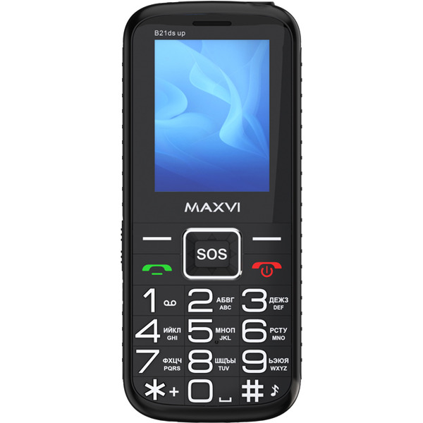 Мобильный телефон Maxvi B21ds up +ЗУ WC-112 (черный)