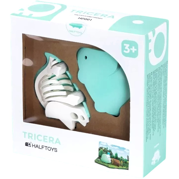 Магнитный конструктор Halftoys Dino Трицера с диорамой HD001