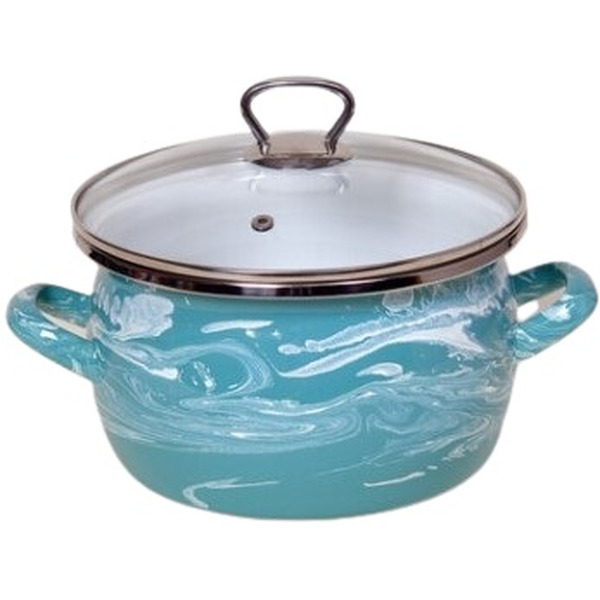 Кастрюля Сантэкс 1-2430111 (бирюзовый/белый)