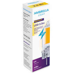 Светодиодная лампа Ambrella Filament G4 2,5W 3000K (20W) 220-230V 204501