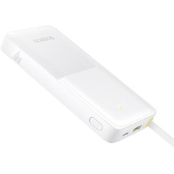 Внешний аккумулятор Baseus Bipow 2 Digital Display Power Bank With Built-in USB-C Cable 10000mah 20W (белый)