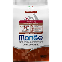 Сухой корм для собак Monge Dog Speciality Line Monoprotein Mini ягненок с рисом (800 г)