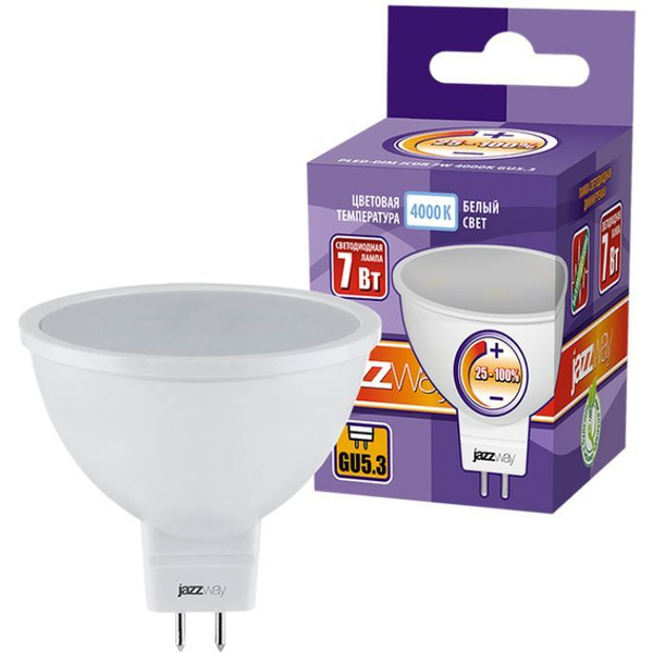 Лампочка Jazzway PLED- DIM JCDR 7w 4000K 540Lm GU5.3 230/50 1035431